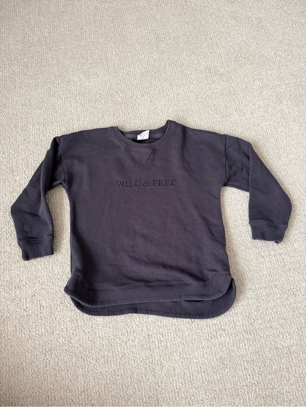 Cotton On Black "WILD & FREE" Kids Crewneck Sweatshirt